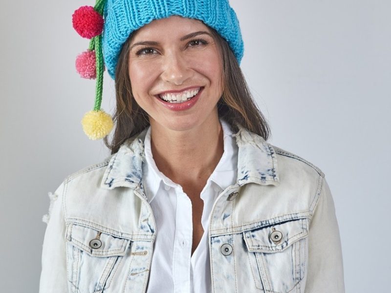 Free Knitting Pattern for Ribbed Hat with Pompom Tassels