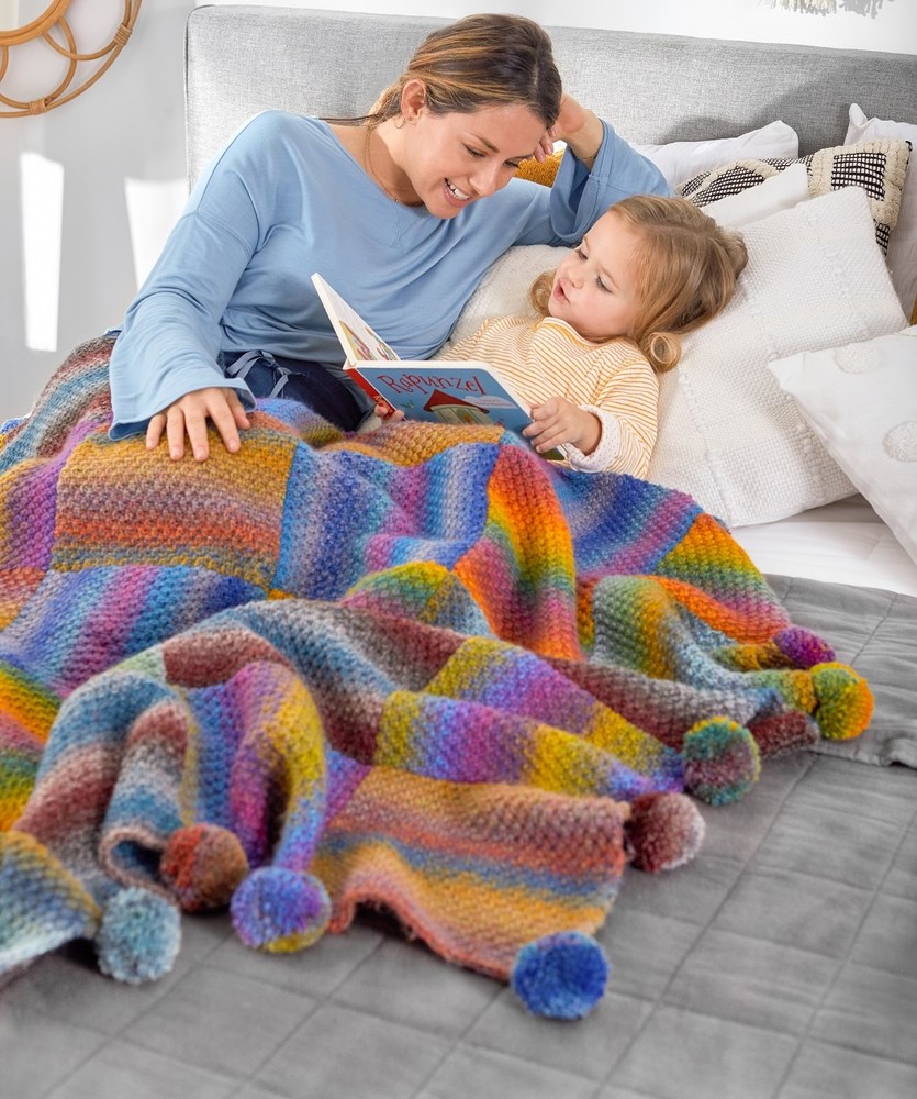 Free Knitting Pattern for a Great Squares Knit Blanket