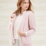Free Knitting Pattern for a No-Button Cozy Knit Cardigan for women with long sleeves and knit in bulky yarn.