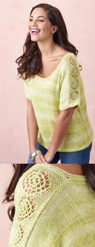 Free Knitting Pattern for a Simple Lacy T-shirt
