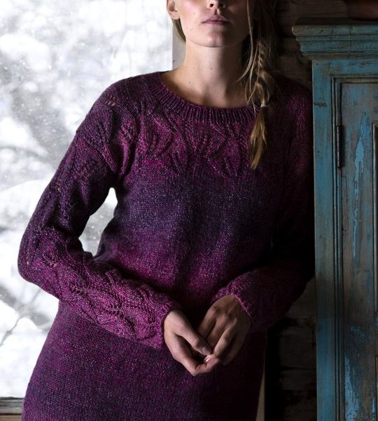 Free Knitting Pattern for a Women’s Lace Tunic in Variegated Yarn