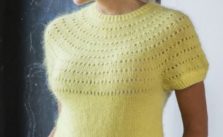 Free Knitting Pattern for an Eyelet Yoke Top