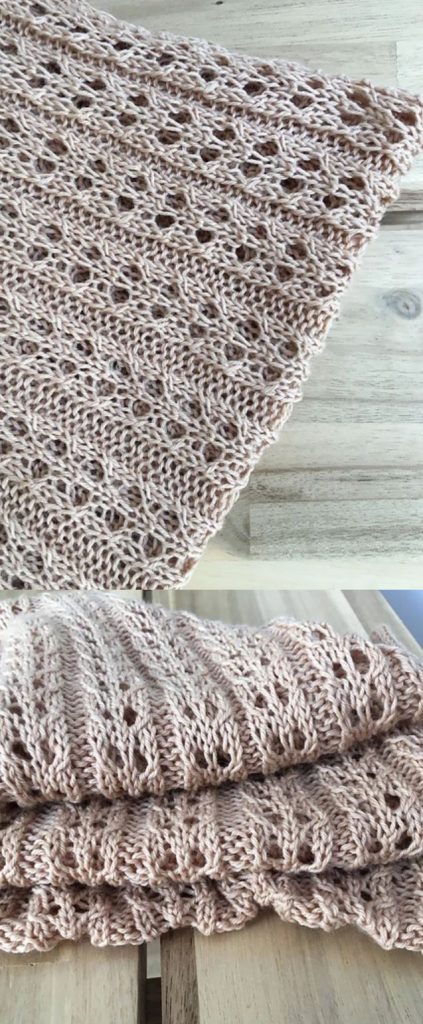 Free knitting pattern for a light and easy summer scarf with lace