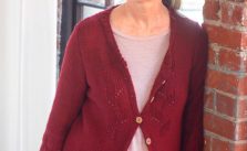 Free Knitting Pattern for an Eyelet Stitch Cardigan