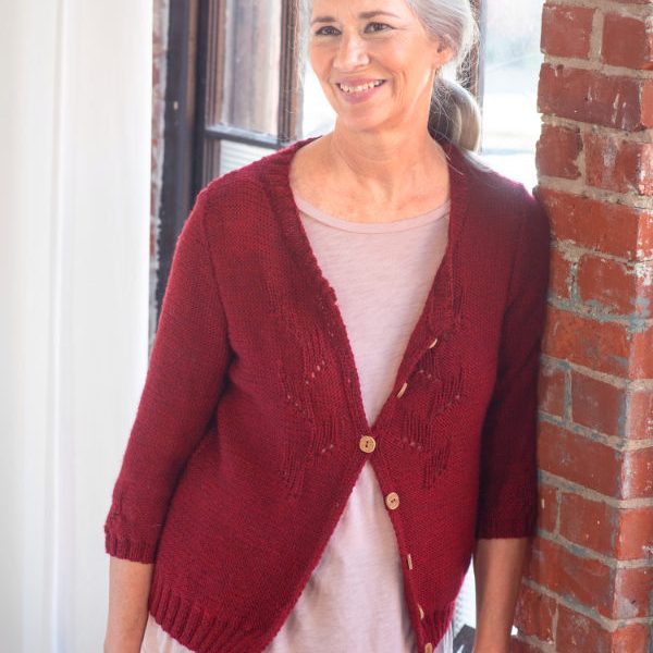 Free Knitting Pattern for an Eyelet Stitch Cardigan