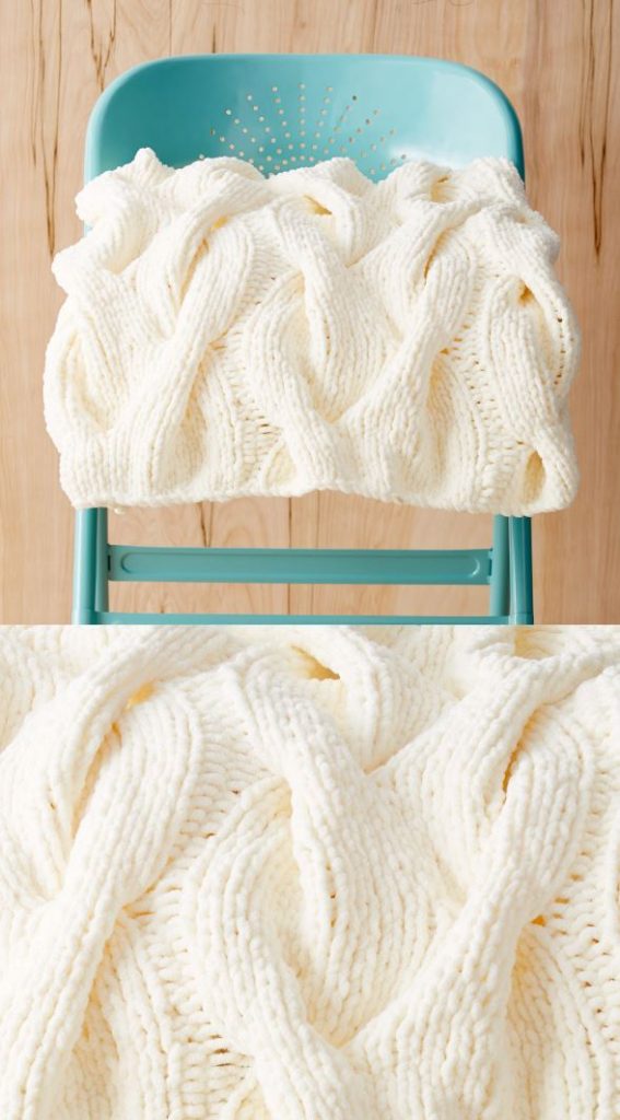 Chunky Cable Knit Blanket Pattern Free