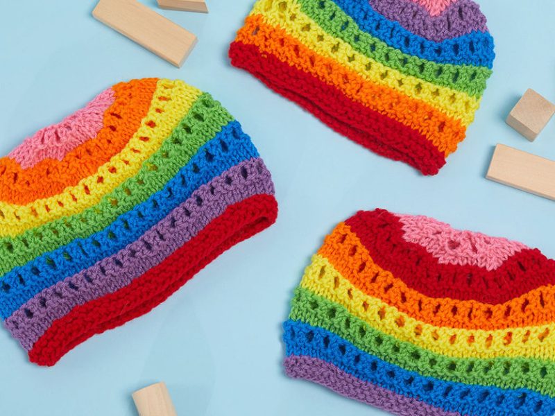 Free Knit Pattern for a Color for Everyone Knit Hats