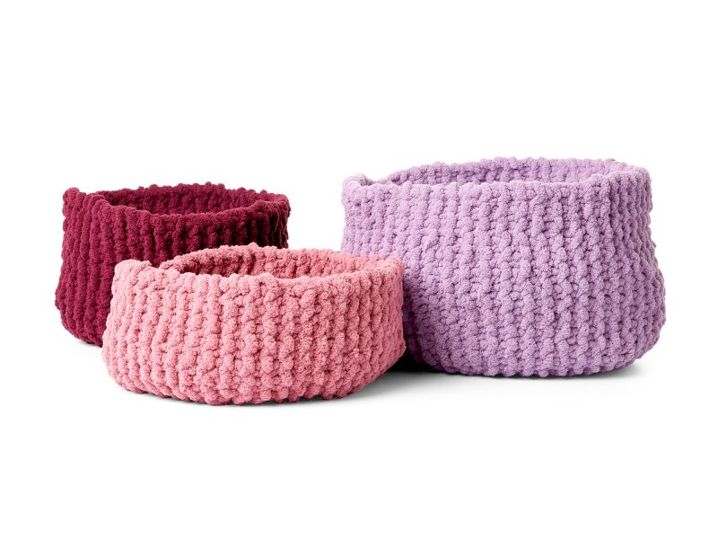 Free Knitting Pattern for Small Garter Stitch Baskets