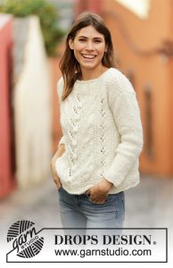 Free Knitting Pattern for a Bobble, Lace and Cable Sweater