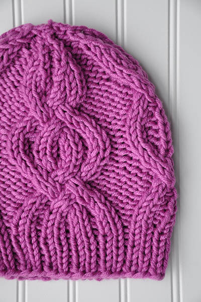 Free Knitting Pattern for a Cable Cross Cap 1