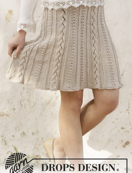 Free Knitting Pattern for a Cable Waterfall Skirt