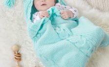 Free Knitting Pattern for a Cabled Baby Bunting