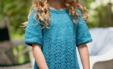 Free Knitting Pattern for a Four Row Lace Repeat Girl’s Dress