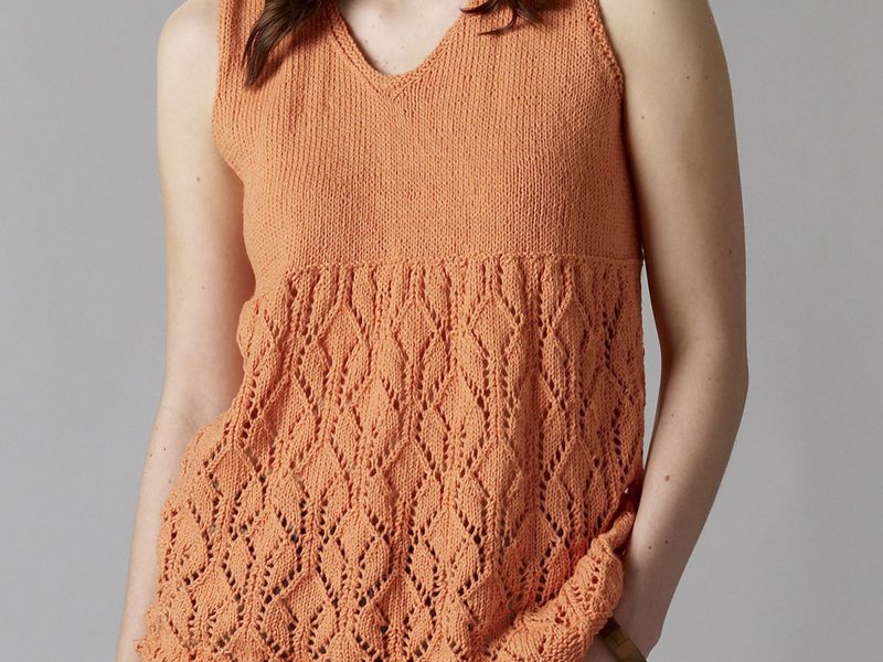 Free Knitting Pattern for a Lace Sleeveless Tunic