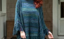 Free Knitting Pattern for a Poncho with Fringing