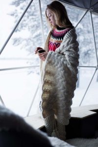 Free Knitting Pattern for a Warm Blanket with Cables