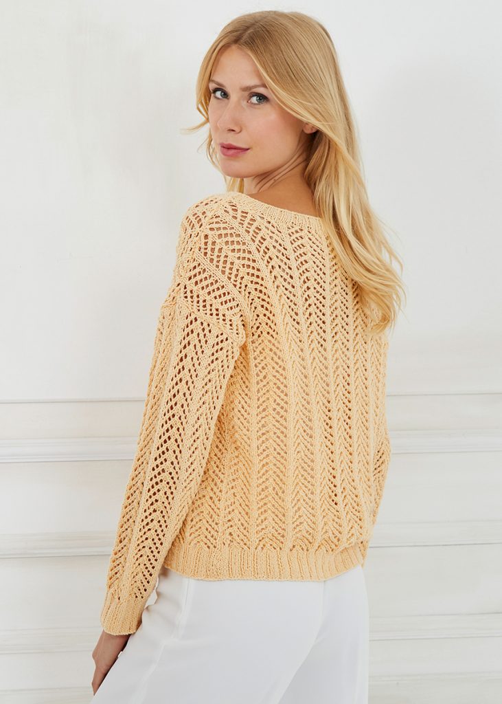 Free Knitting Pattern for an Arrow Lace Pullover - Knitting Bee