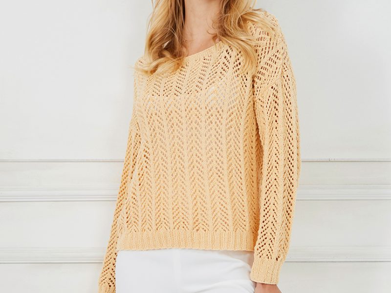 Free Knitting Pattern for an Arrow Lace Pullover