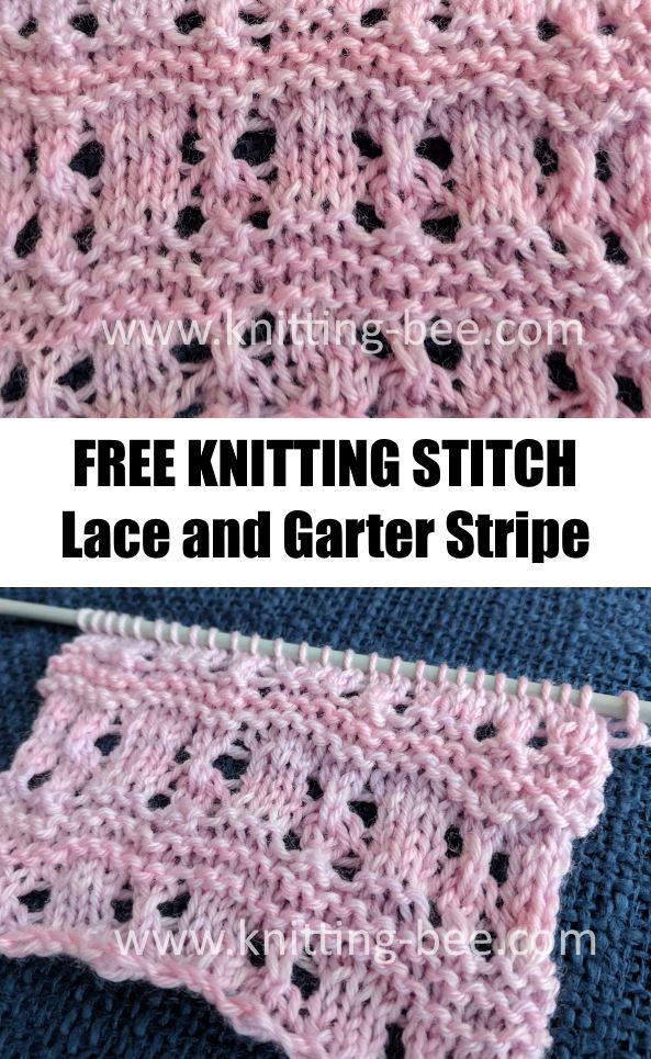 Free Knitting Stitch for a Lace and Garter Stripe