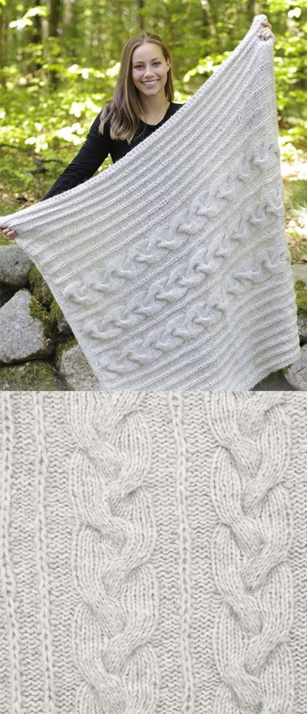 Free knitting pattern for a chunky cable blanket