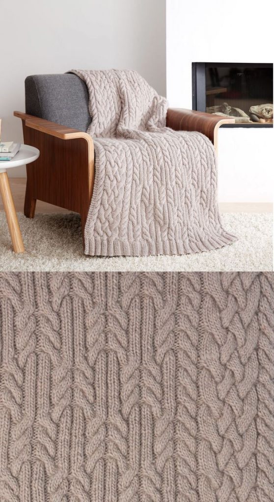 Free knitting pattern for a chunky knit blanket Patons