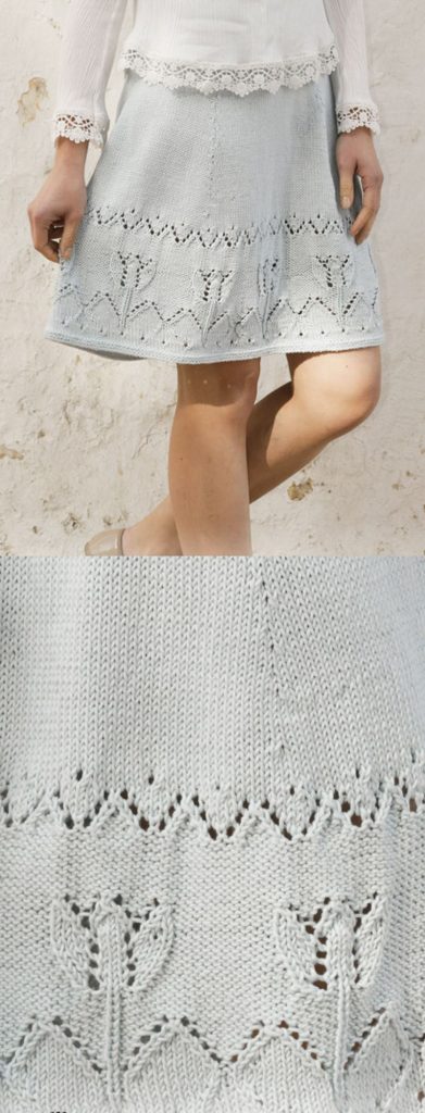 Free knitting pattern for a lace tulip skirt pattern