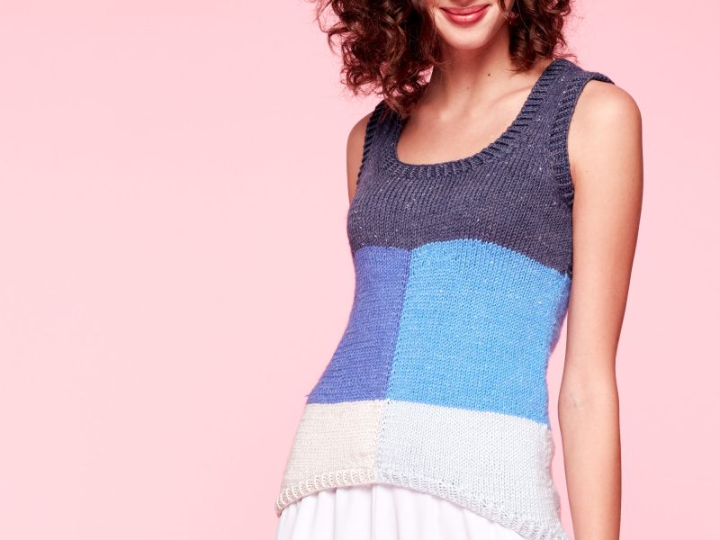 Free Knitting Pattern for a Block Knit Tank