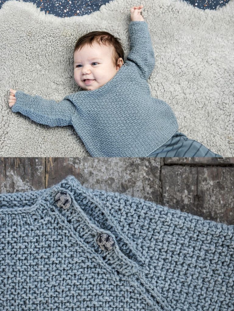 Free Knitting Pattern for a Baby Sweater Elliot