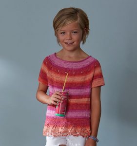 Free Knitting Pattern for a Girl’s Top with Crochet Edge