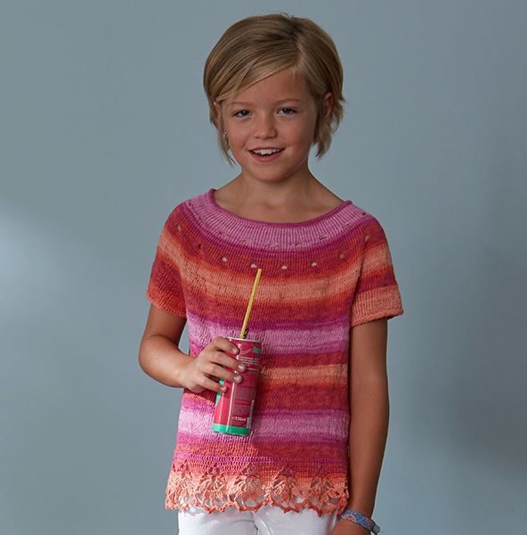 Free Knitting Pattern for a Girl’s Top with Crochet Edge