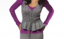 Free Knitting Pattern for a Lace Stitch Cami and Skirt Set