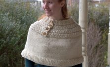 Free Knitting Pattern for a Mini Poncho with a Cable Yoke