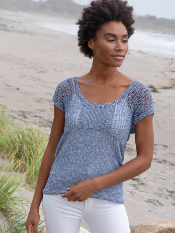 Free Knitting Pattern for a Pretty Ladies Top - Katherina