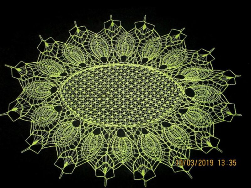 Free Knitting Pattern for a Sunflower Lace Doily