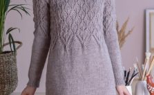 Free Knitting Pattern for a Top Down Dress with Lace Bodice