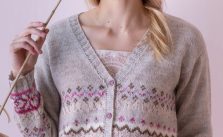 Free Knitting Pattern for a Woman’s Colorwork Cardigan in Pink