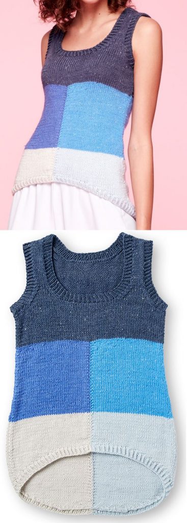 Free Summer Knitting Patterns 2019 for a Modern Color Block Tank Top