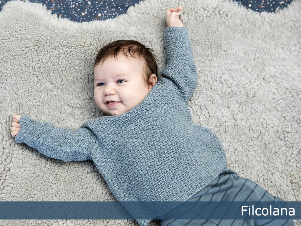 Free Knitting Pattern for a Baby Sweater Elliot