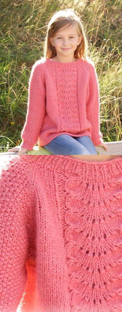 Free Children's Knitting Patterns to Download Cardigan for girls sweater with lace