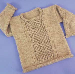 Free Knitting Pattern for a Child’s Aran Pullover