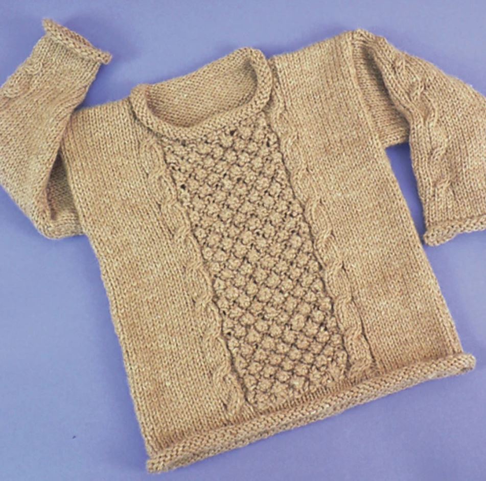 Free Knitting Pattern for a Child's Aran Pullover