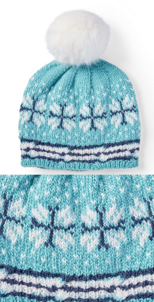 Free Knitting Pattern for a Fair Isle Hat On the Slopes Beanie