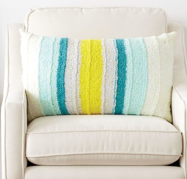 Free Knitting Pattern for a Little Ridge Striped Cushion