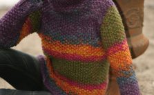 Free Knitting Pattern for a Moss Stitch High Neck Women’s Sweater