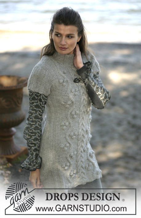 Free Knitting Pattern for a Short Cable Dress for Women
