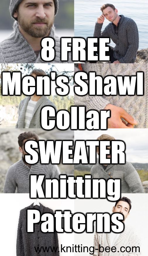 8 Free Mens Shawl Collar Sweater Knitting Patterns