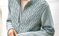 Free Knitting Pattern for a Cable Pattern Cotton and Yak Ladies Jacket