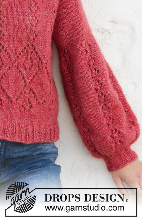 Free Knitting Pattern for a Diamond Lace Sweater