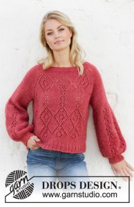 Free Knitting Pattern for a Diamond Lace Sweater