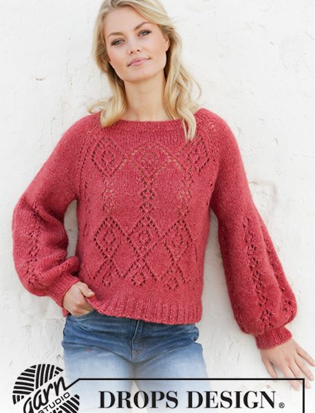 Free Knitting Pattern for a Diamond Lace Sweater